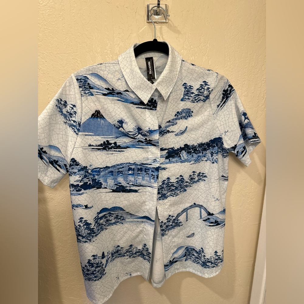 UKIYO-E VASE BABY BBQ SHIRT - LIMITED - Size S - Blackmilk